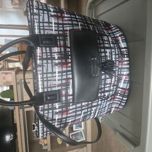 Vera Bradley Tassel Tote Bag Stylish Black and White Plaid Women's Bag